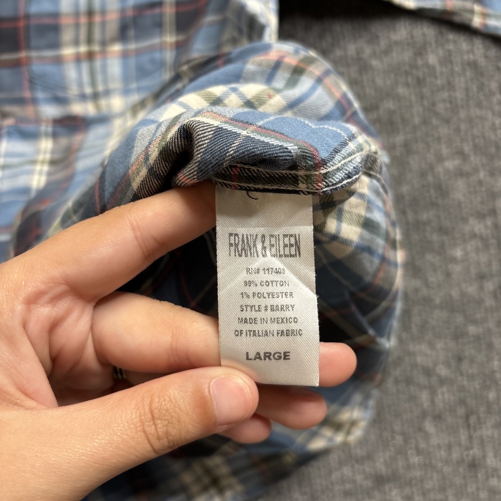 Frank & Eileen Barry Plaid Flannel Shirt Women's Large Cotton Button Long Sleeve - Picture 11 of 15